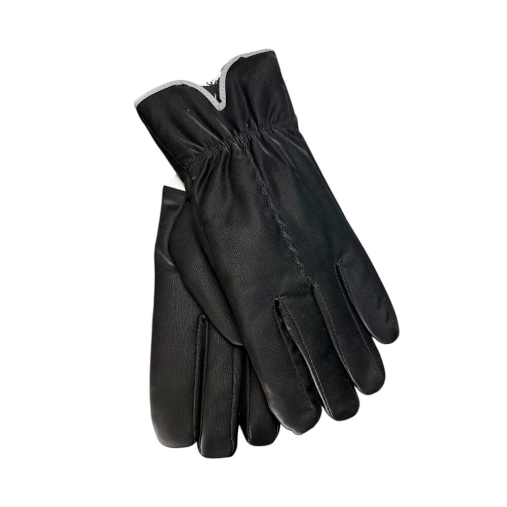 Cindy Claire Black Gloves Faux Fur Lining Lined One Size NWT